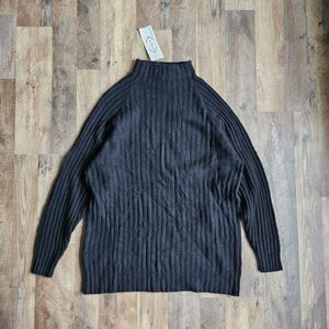 Nuggets Vintage NWT Women's L 70% Lambswool 20% Angora Sweater Black Ribbed